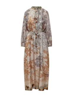 Printed Long Dress with Belt