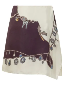 Printed Mini Skirt with Accessory Motif