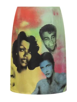 Printed Silk Twill Skirt