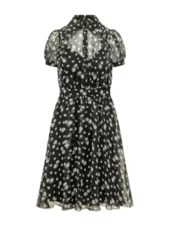 Puff Sleeve Dress with Floral Print