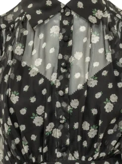 Puff Sleeve Dress with Floral Print