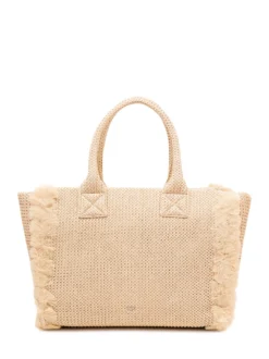 Raffia Beach Shopper with Logo