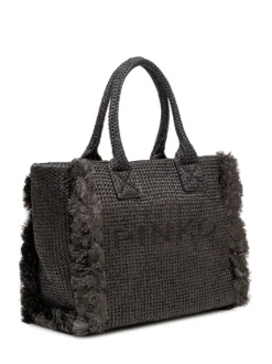 Raffia Beach Shopper with Logo