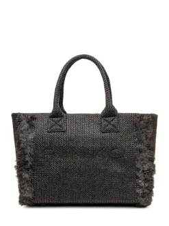 Raffia Beach Shopper with Logo