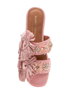 Raffia Sandals with Fringes and Double Strap