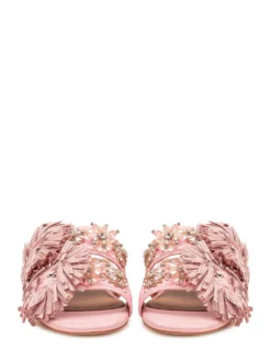 Raffia Sandals with Fringes and Double Strap