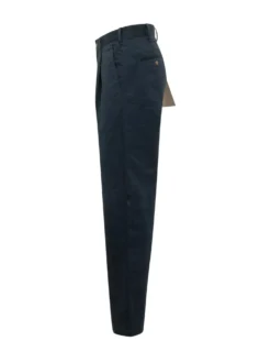 Relaxed Cotton Pants with Front Pleat