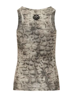 Ribbed Animal Print Tank Top