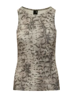 Ribbed Animal Print Tank Top