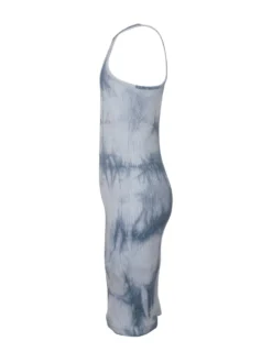 Ribbed Dress with Off Stamp Print
