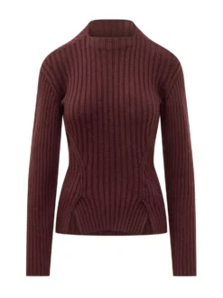 Ribbed Jumper with High Neck