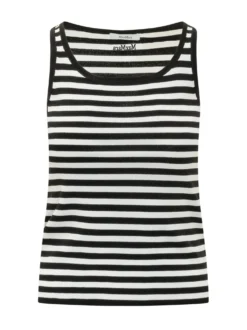 Ribbed Tank Top with Round Neck