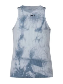 Ribbed Top with Off Stamp Print