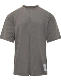 Ribbed T-shirt with Front Logo