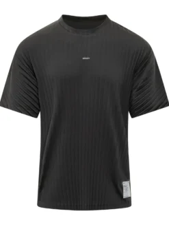 Ribbed T-shirt with Front Logo