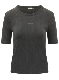 Ribbed T-shirt with Logo