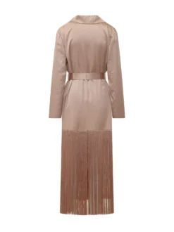 Ribes Trench with Belt and Fringe