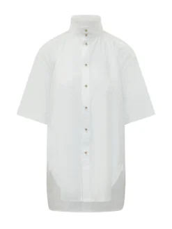 Roberta Shirt with Band Collar and Front Buttons