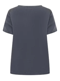 Round Neck Blouse with Curved Hem