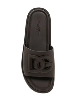 Rubber Slide Sandals with Shaped Band