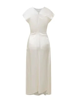Satin Dress with Twist Waist