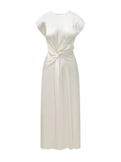Satin Dress with Twist Waist