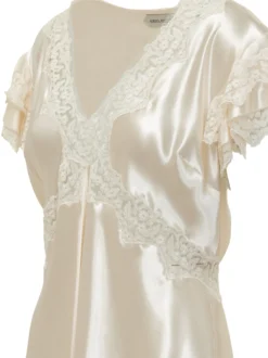 Satin Shirt with Lace Insert