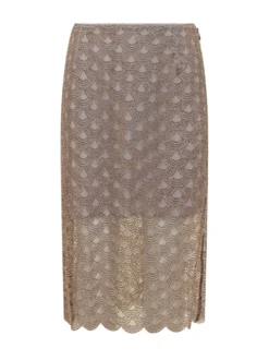 Scalloped Midi Skirt