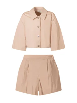 Set with Cropped Shirt and Shorts