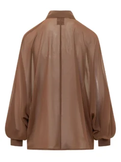 Sheer Button Front Shirt