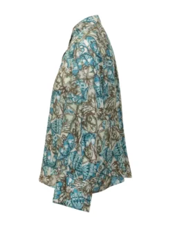 Shirt with Butterfly Print and Classic Collar