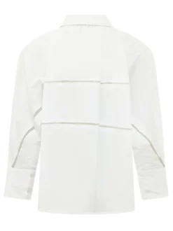 Shirt with Classic Collar and Concealed Placket