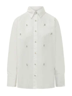 Shirt with Collar and Buttons with Embellishments