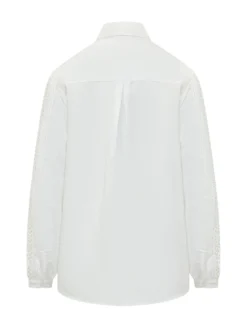 Shirt with Collar and Lace Inserts
