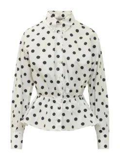 Shirt with Collar with Polka Dot Pattern