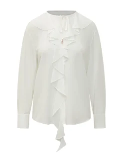 Shirt with Ruffles and Neck Tie