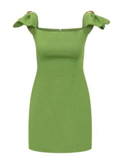 Short Dress with Draped Straps