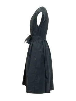 Short Poplin Dress with Belt
