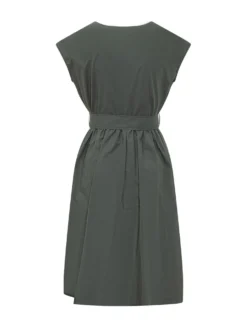 Short Poplin Dress with Belt