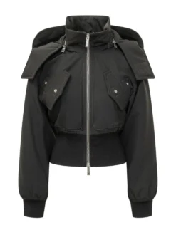 Short Puffer Jacket with High Neck
