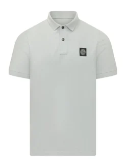Short Sleeve Polo with Chest Patch and Buttons