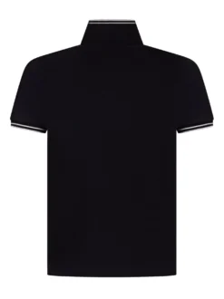 Short Sleeve Polo with Contrast Collar and Logo Patch