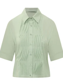 Short Sleeve Shirt with Pleats