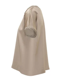 Short Sleeve Top with Chain Neckline