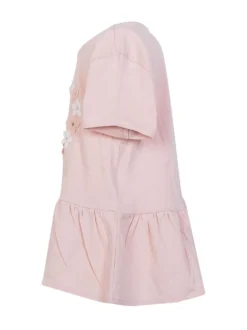 Short Sleeve T-shirt with Ruffle Hem and Floral Print