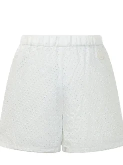 Shorts with Drawstring and Textured Pattern