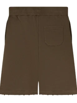 Shorts with Elasticated Waistband and Raw Hem