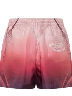 Shorts with Elastic Waist and Gradient Print