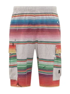 Shorts with Side Pockets and Striped Pattern