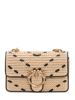 Shoulder Bag with Flap and Logo